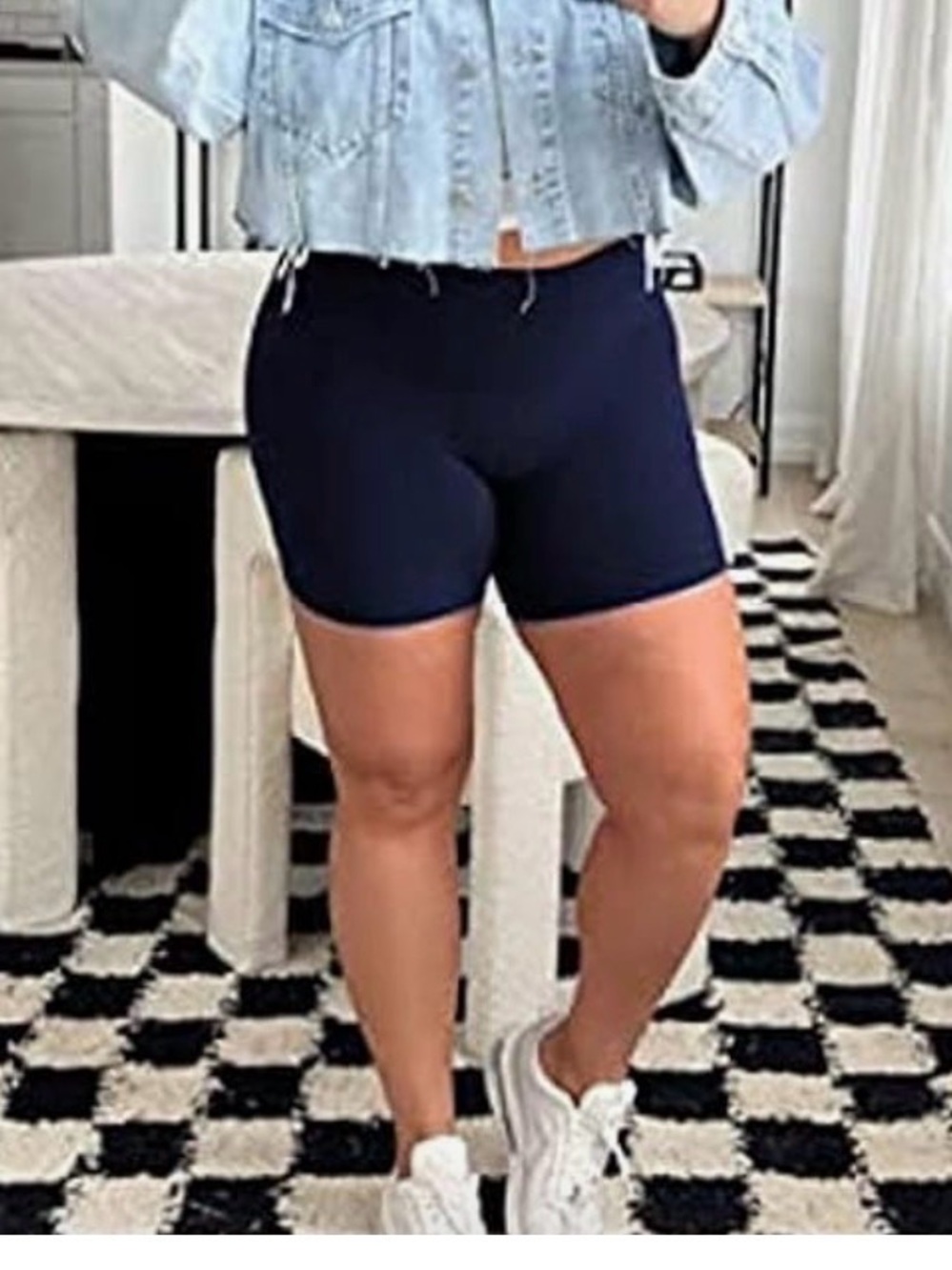 Women’s Navy High-Waist Performance Shorts